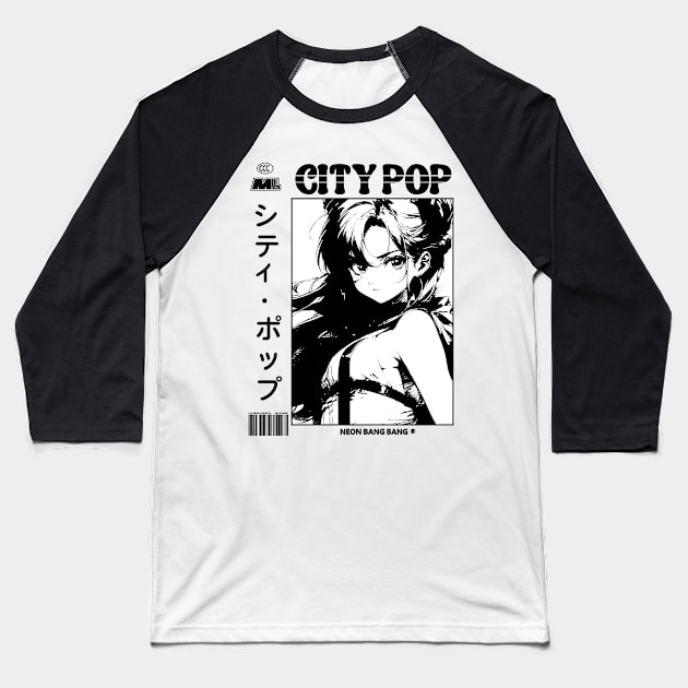 City Pop Baseball T-Shirt by Neon Bang Bang